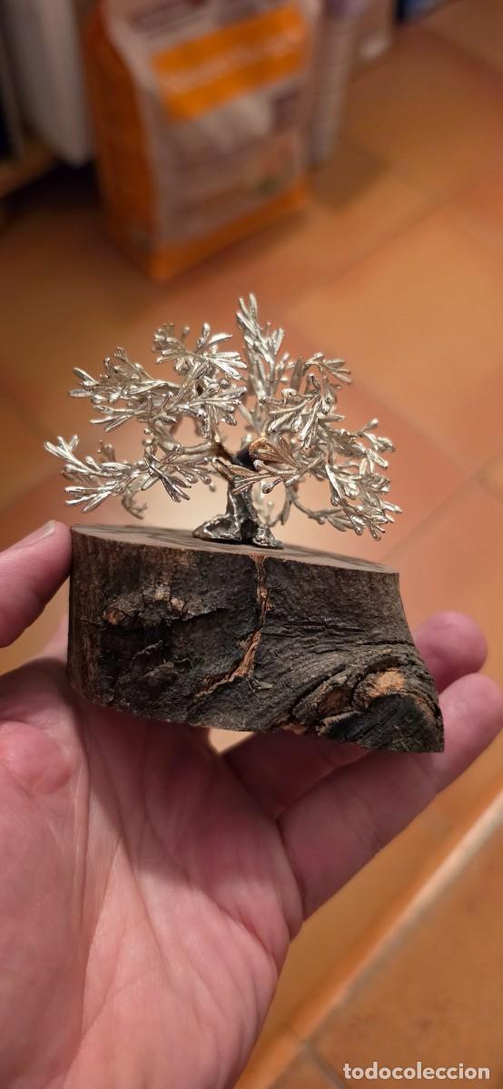 Antig&uuml;edades: Precioso olivo en plata y madera