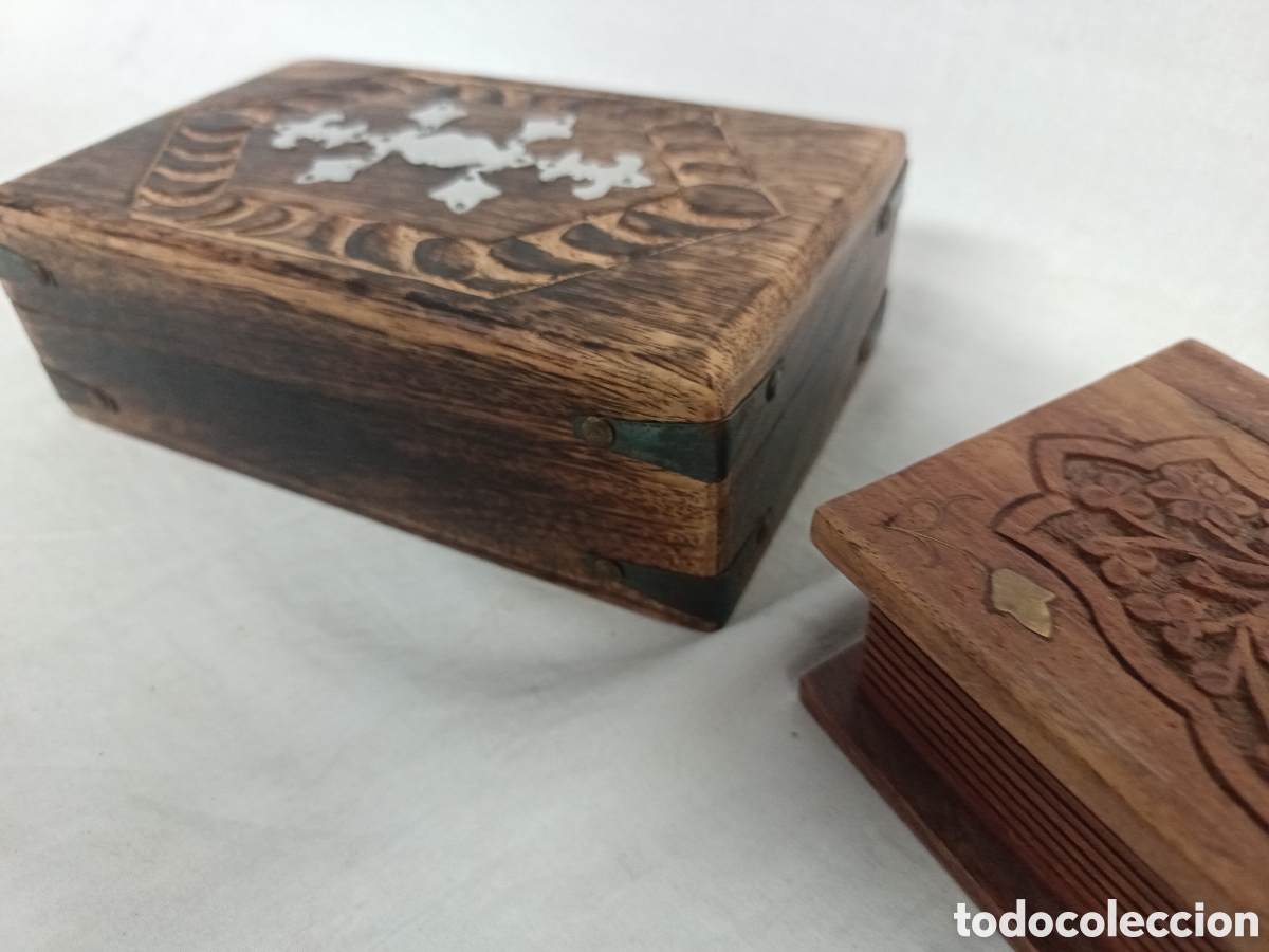Antig&uuml;edades: X 2 CAJAS DE MADERA DECORATIVAS - Foto 5