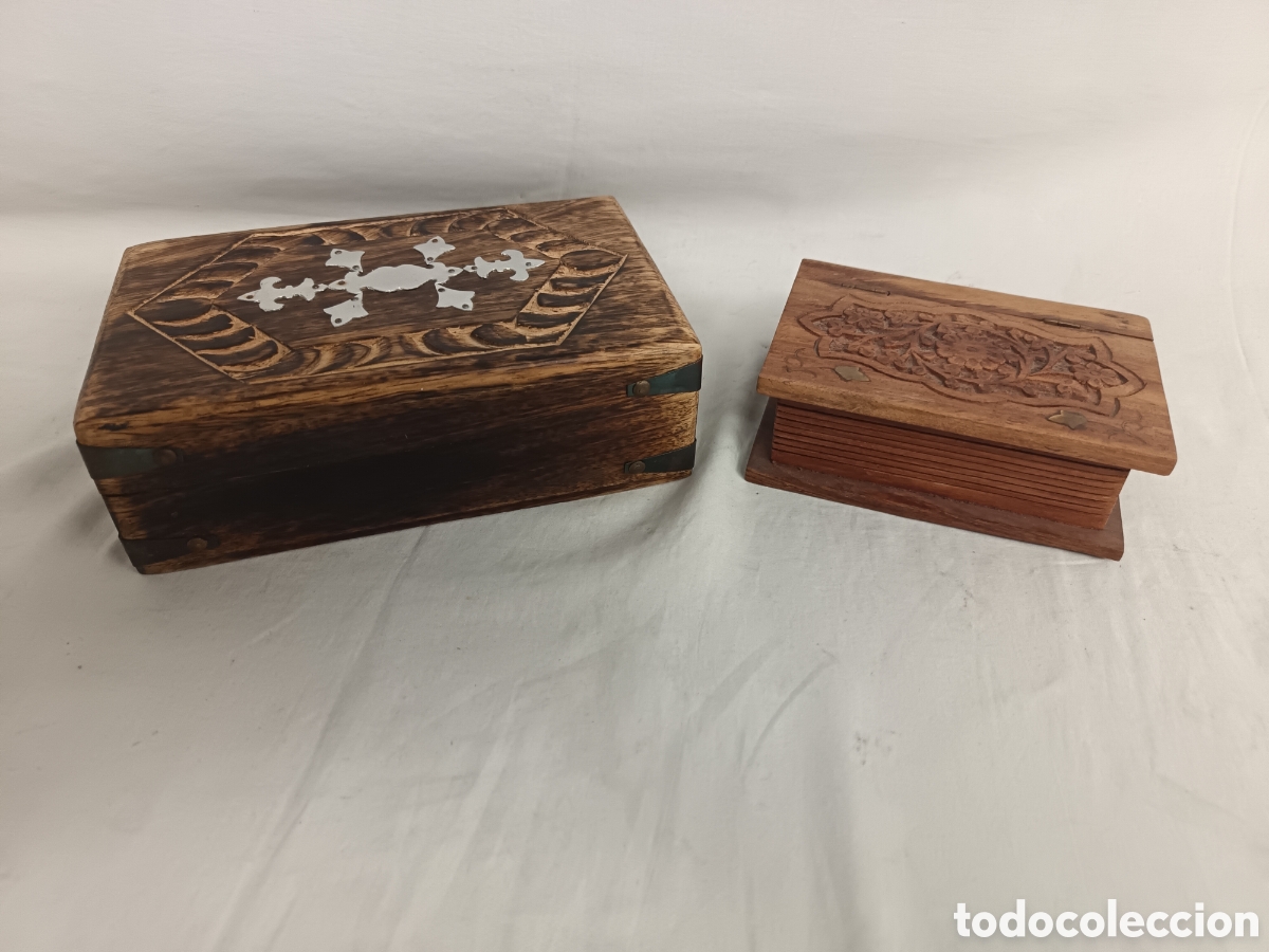 Antig&uuml;edades: X 2 CAJAS DE MADERA DECORATIVAS