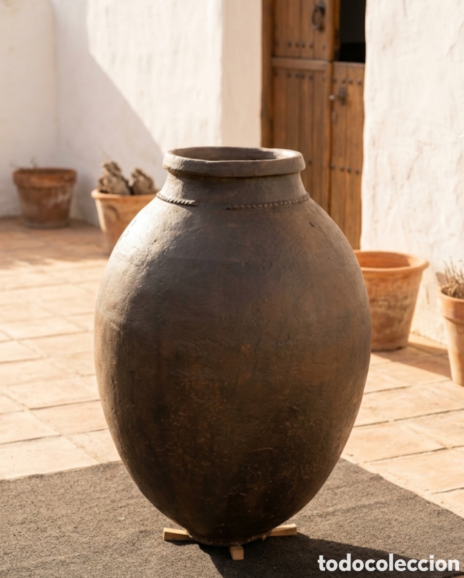 Antig&uuml;edades: Antigua Tinaja de Barro Artesanal en Excelente Estado &ndash; Ideales Medidas R&uacute;sticas y Decorativas (100