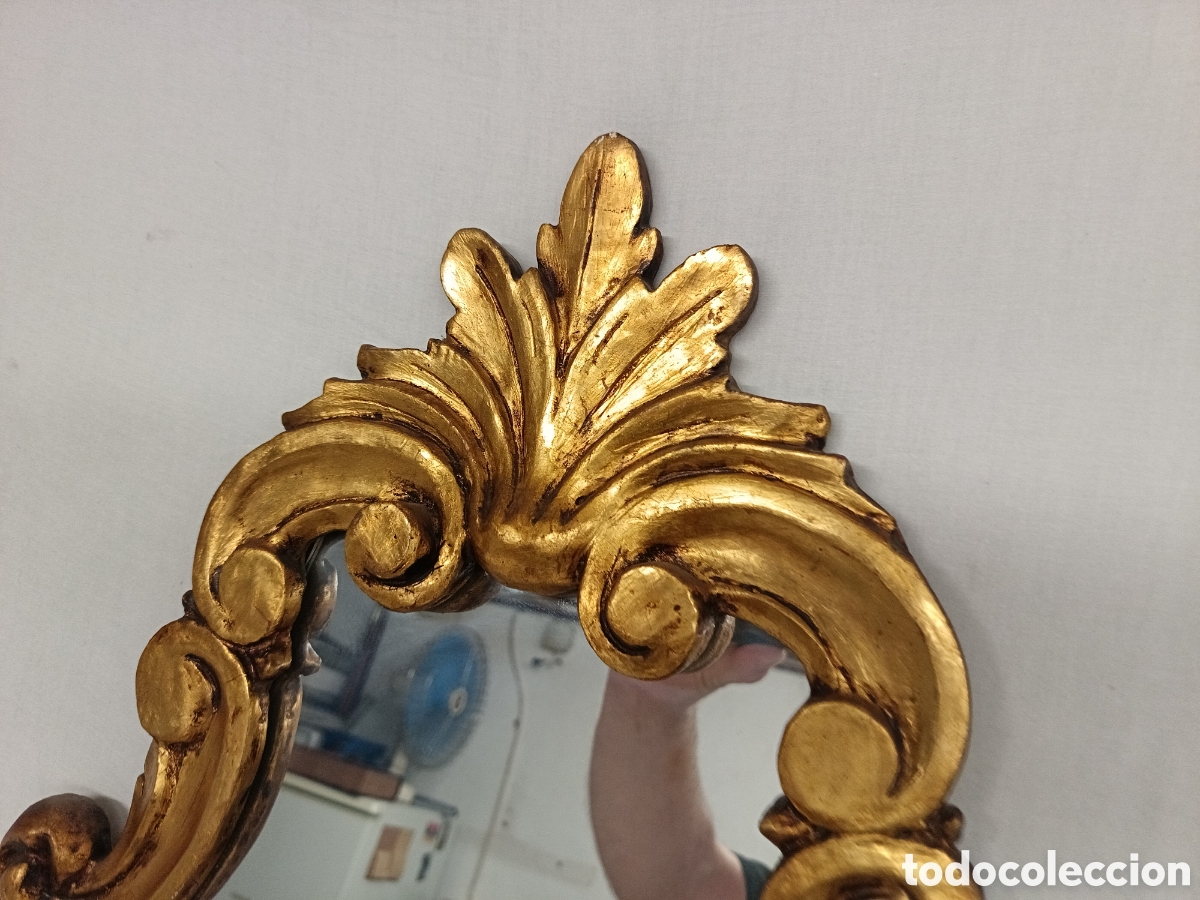 Antig&uuml;edades: ESPEJO CORNUCOPIA 70 CM, MADERA ACABADA TIPO PAN DE ORO - Foto 2