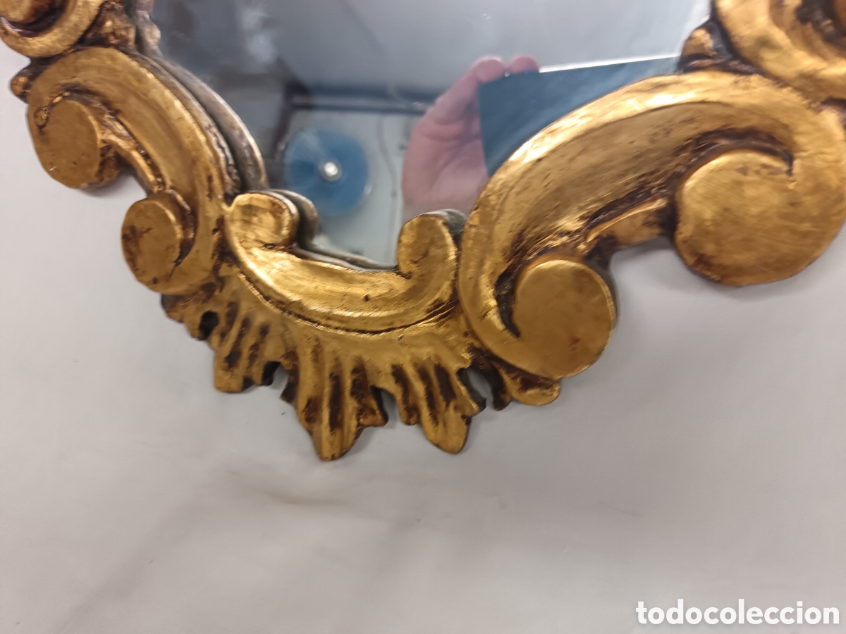 Antig&uuml;edades: ESPEJO CORNUCOPIA 70 CM, MADERA ACABADA TIPO PAN DE ORO - Foto 5