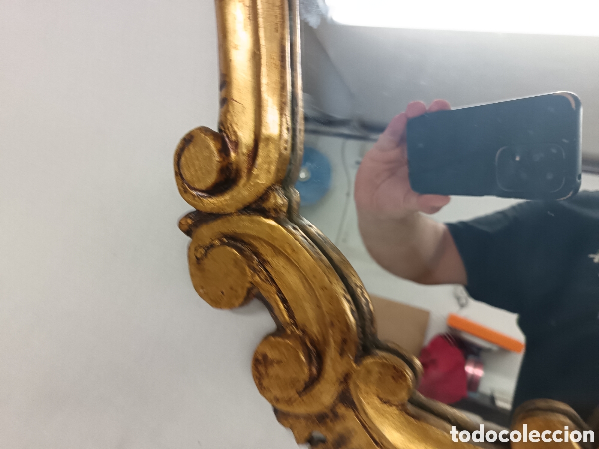 Antig&uuml;edades: ESPEJO CORNUCOPIA 70 CM, MADERA ACABADA TIPO PAN DE ORO - Foto 6