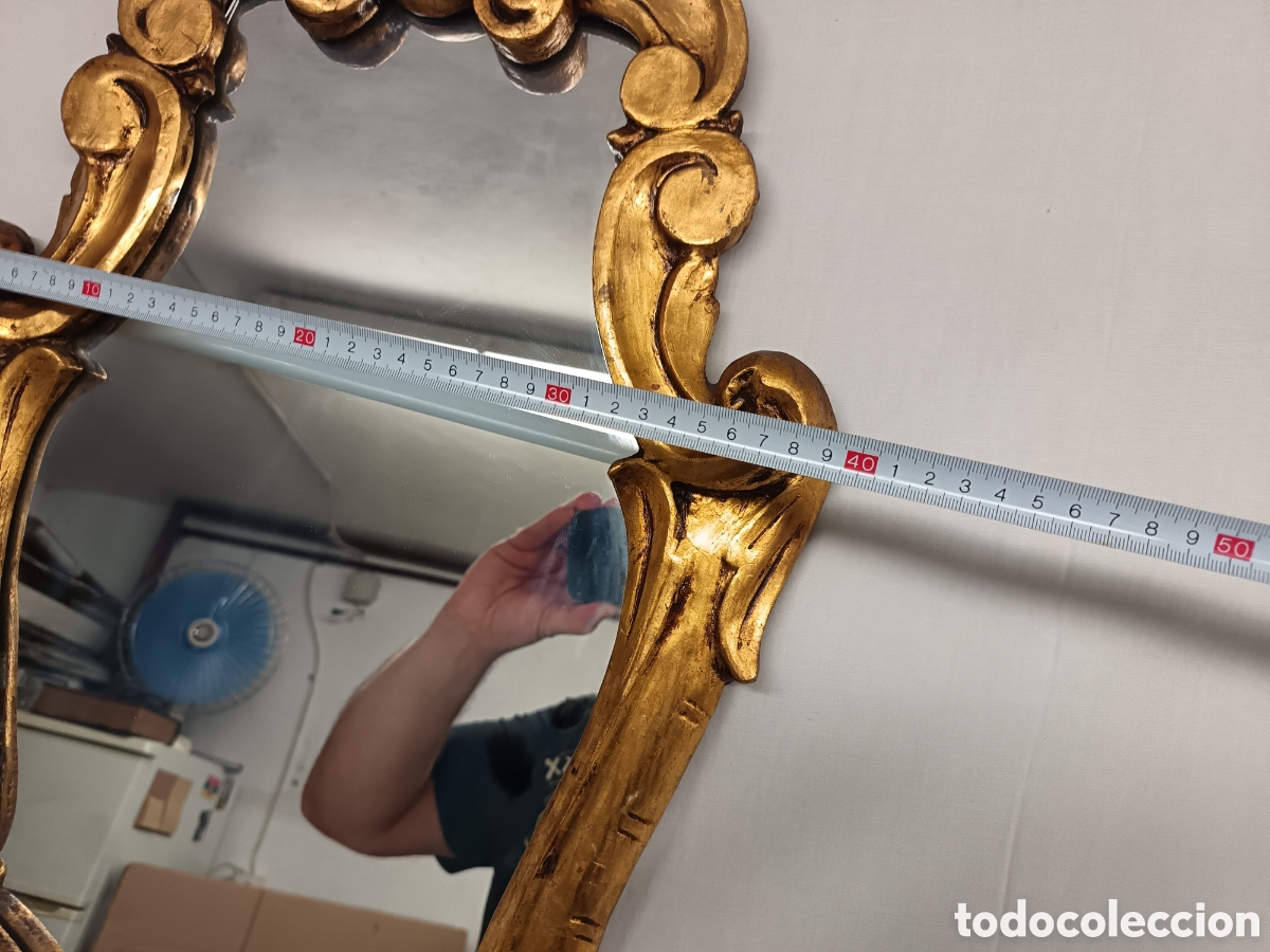 Antig&uuml;edades: ESPEJO CORNUCOPIA 70 CM, MADERA ACABADA TIPO PAN DE ORO - Foto 9
