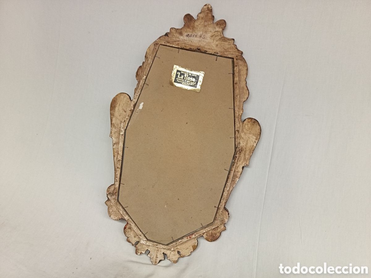 Antig&uuml;edades: ESPEJO CORNUCOPIA 70 CM, MADERA ACABADA TIPO PAN DE ORO - Foto 10