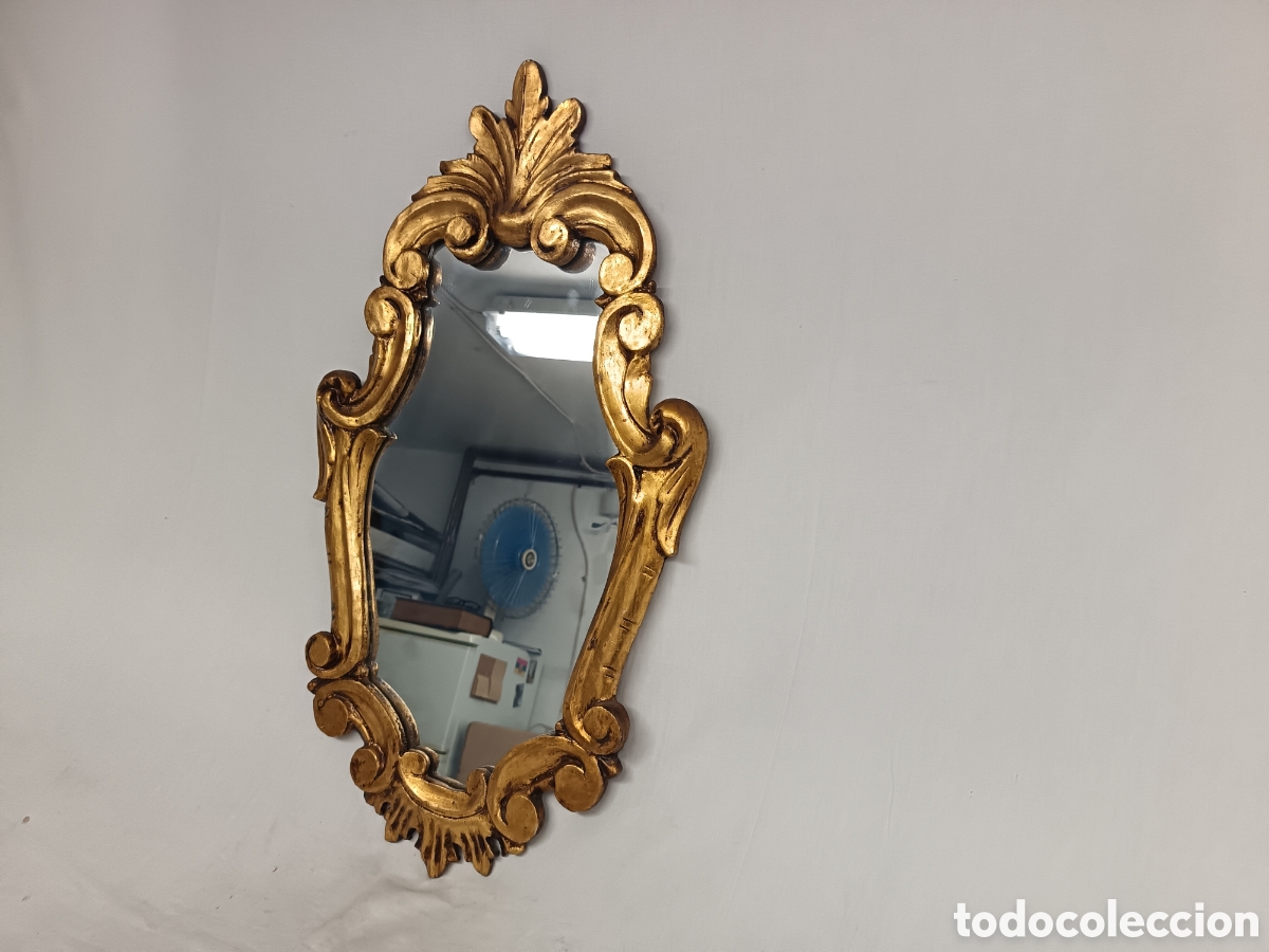Antig&uuml;edades: ESPEJO CORNUCOPIA 70 CM, MADERA ACABADA TIPO PAN DE ORO - Foto 1