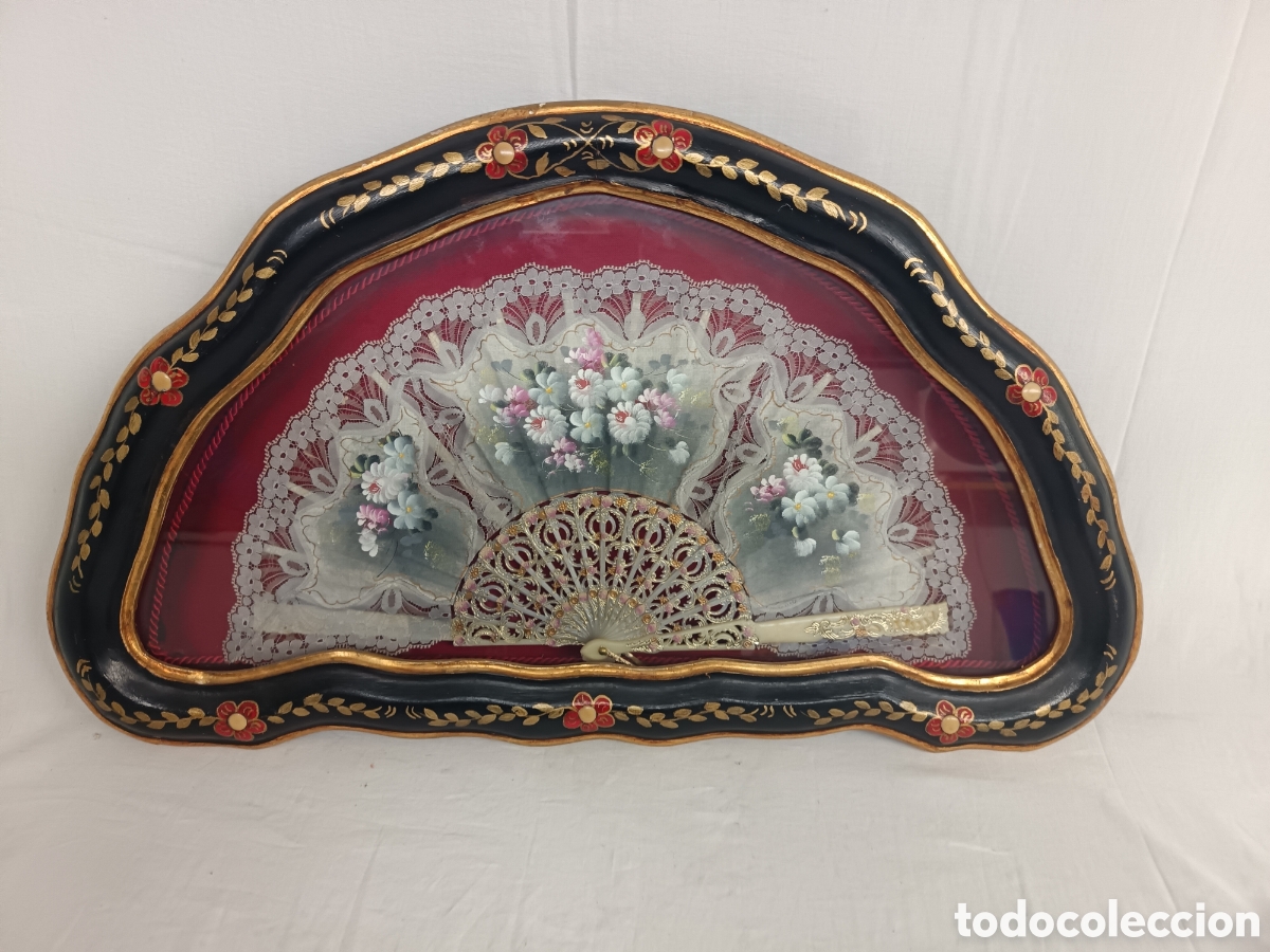 Antig&uuml;edades: BONITA ABANIQUERA CHINESCA, MADERA DECORADA CON ABANICO