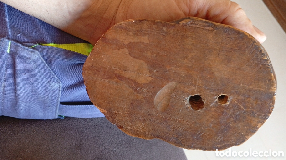Antig&uuml;edades: Tallas de cabezas de madera antiguas - Foto 2