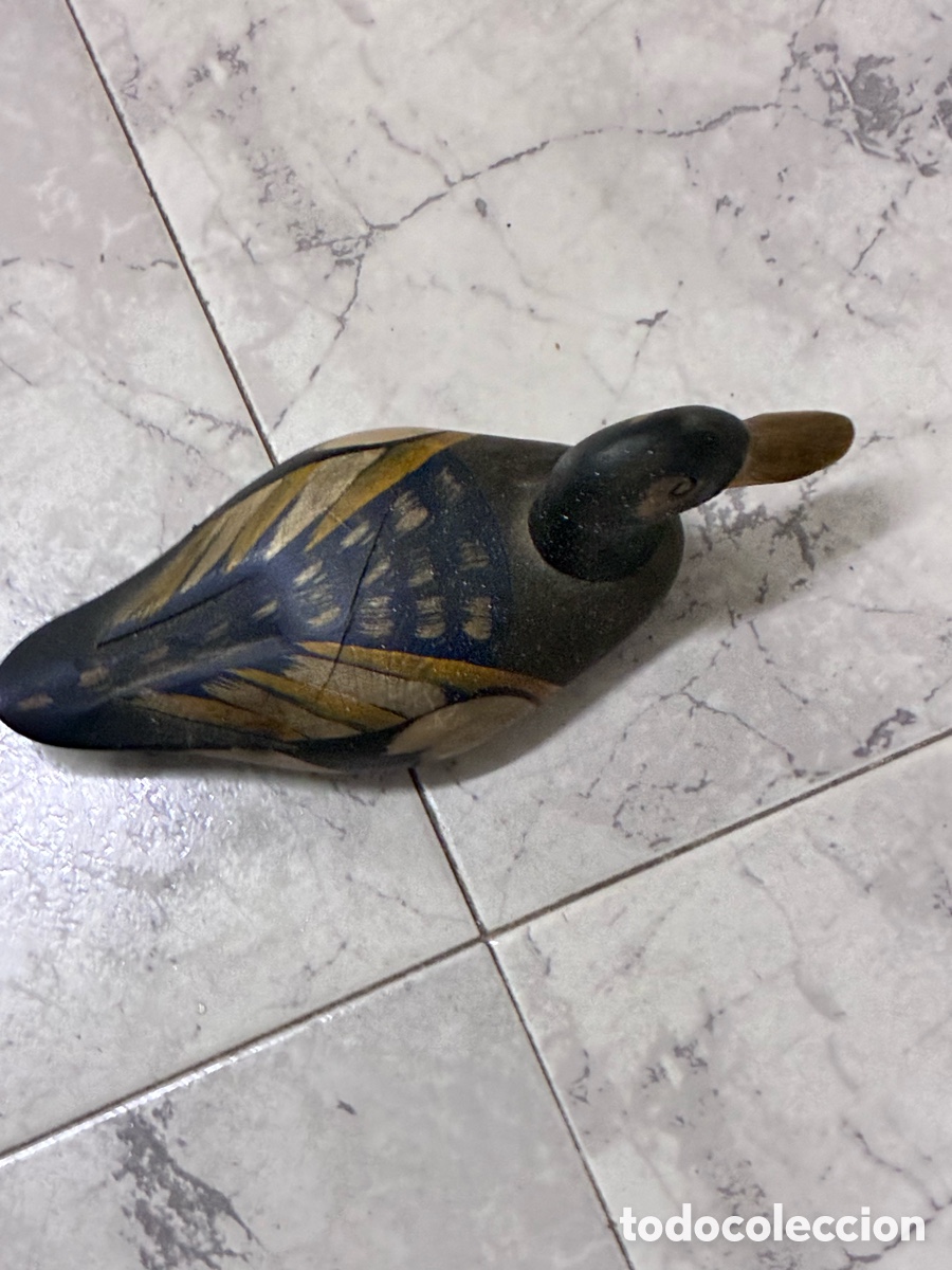 Antig&uuml;edades: TALLA FIGURA PATO DE MADERA POLICROMADA PARA RECLAMO / SE&Ntilde;UELO