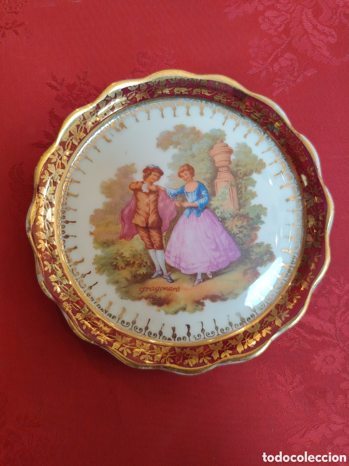 Antig&uuml;edades: ANTIGUO PLATA PORCELANA LIMOGES 12CM DI&Aacute;METRO