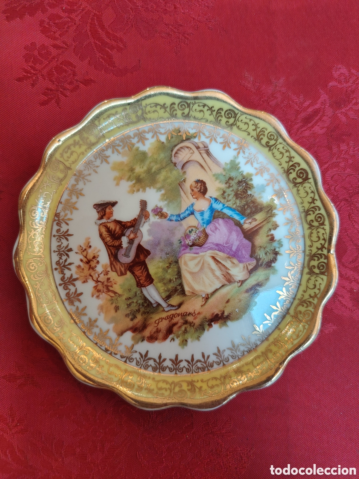 Antig&uuml;edades: ANTIGUO PLATA PORCELANA LIMOGES 12CM DI&Aacute;METRO