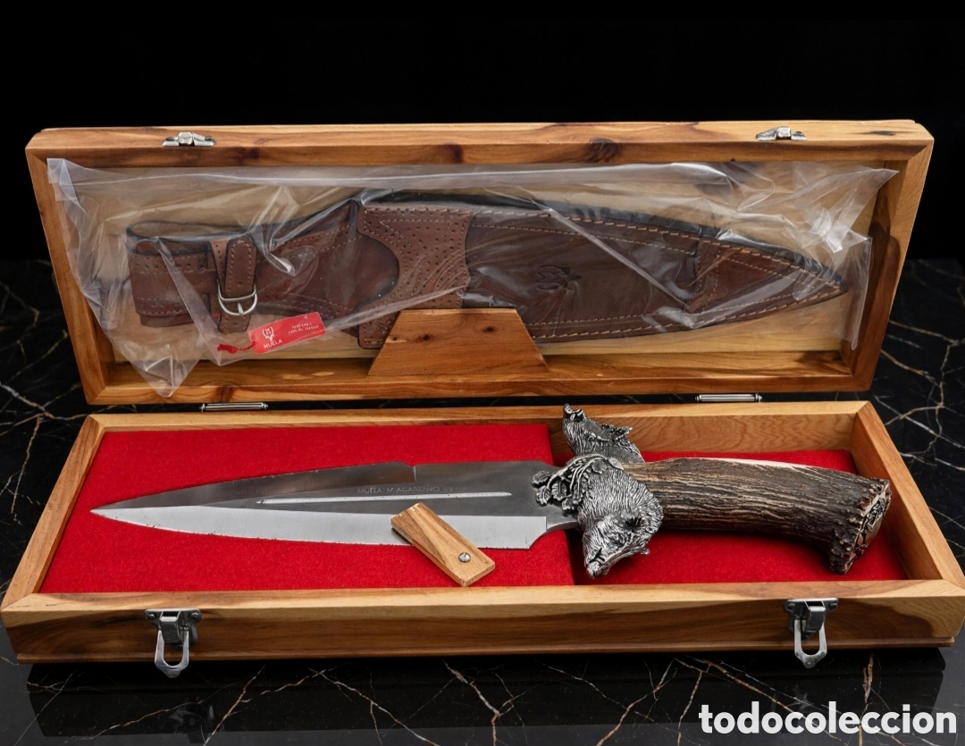 Antig&uuml;edades: Cuchillo Muela Macareno de edici&oacute;n limitada n&uacute;mero 246/500 de orfebrer&iacute;a con jabal&iacute;es de plata