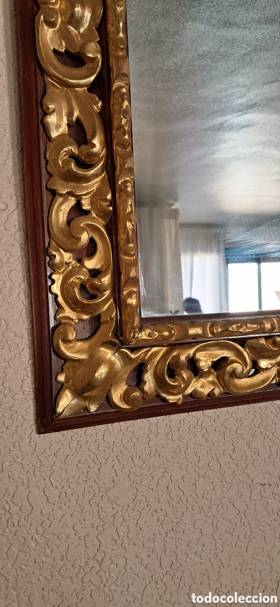 Antig&uuml;edades: Espejo dorado de madera - Foto 2