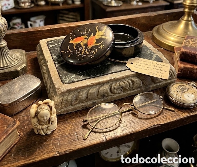 Antig&uuml;edades: Antigua cajita oriental en laca negra