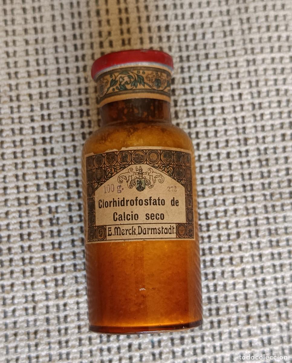 Antig&uuml;edades: Bote antiguo de farmacia para f&oacute;rmulas. E. Merck. Darmstadt