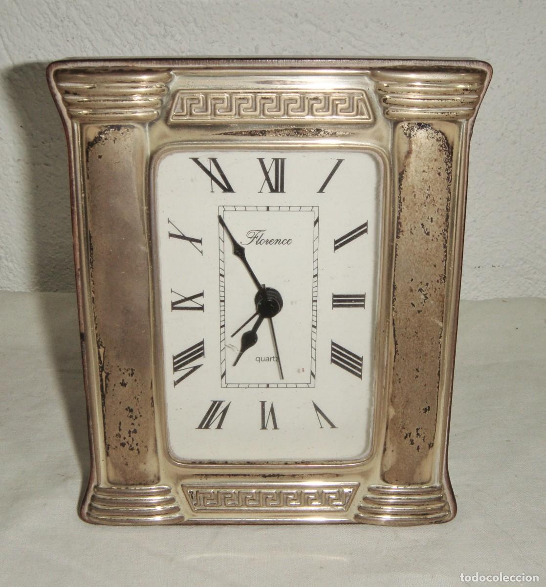 Antig&uuml;edades: Reloj de sobremesa Florence &middot; Plata &middot; Estilo neocl&aacute;sico &middot; ca. 1980 - 1990