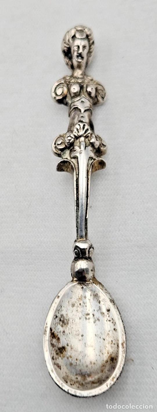 Antig&uuml;edades: RARE ANCIENNE CUILLERE EN ARGENT MASSIF DECOR PERSONNAGE