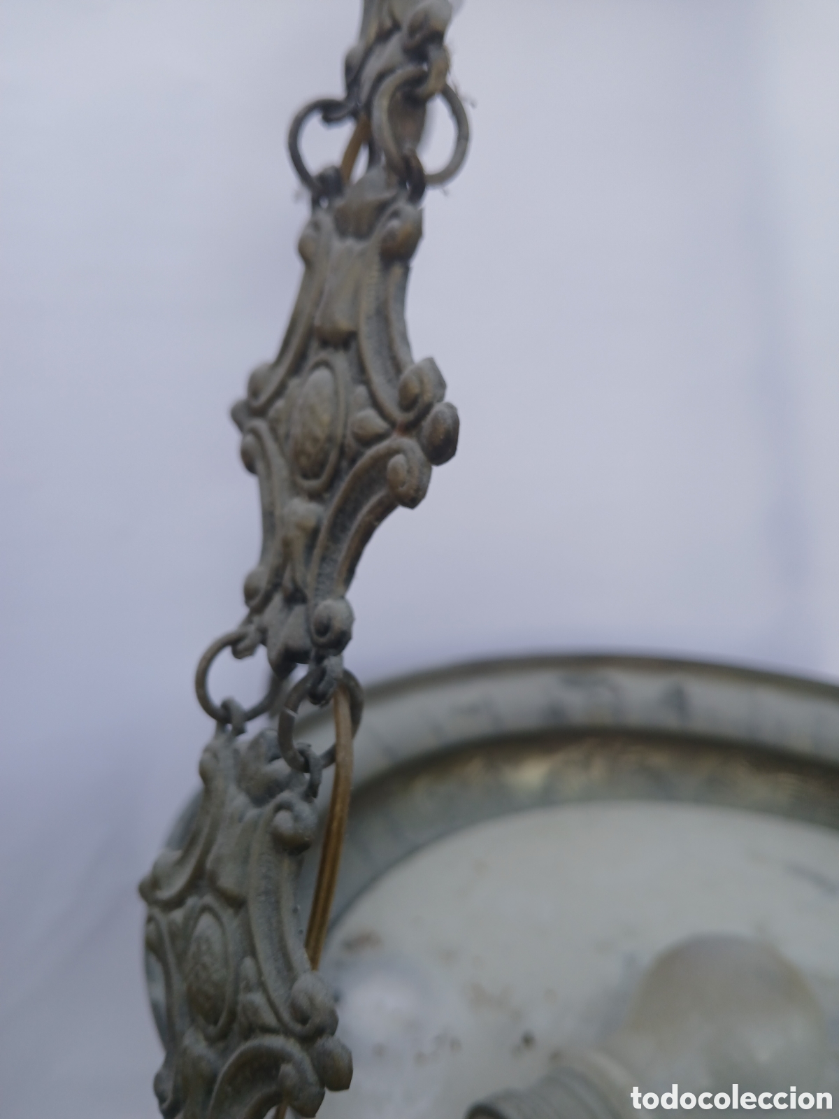 Antig&uuml;edades: LAMPARA VOTIVA DE LATON. - Foto 4