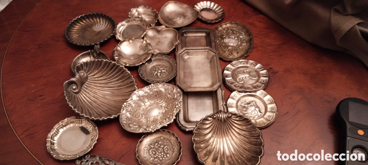 Antig&uuml;edades: PLATA PUNZONADA,BUEN LOTE DE DIVERSOS OBJETOS SOBREMESA, 793 GRM. APROX. EN BUENA CONSERVACION.