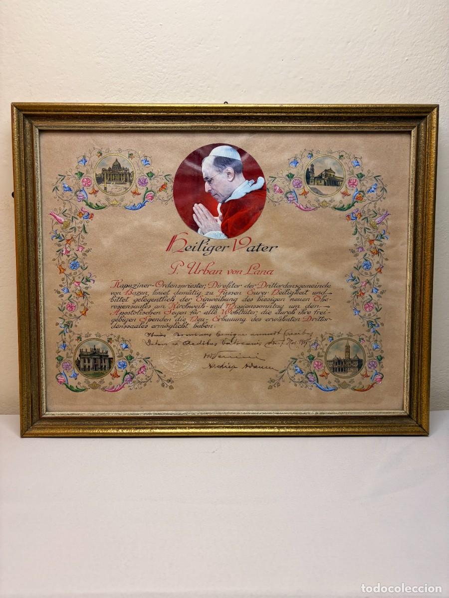 Antig&uuml;edades: Bendici&oacute;n Papal P&iacute;o XI &ndash; 1957 - Foto 1