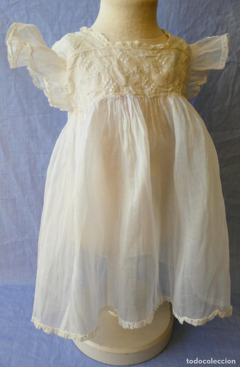 Antig&uuml;edades: ANTIGUO VESTIDO DE ENCAJE ORGANZA DE VALENCIENNES PPIO.S.XX