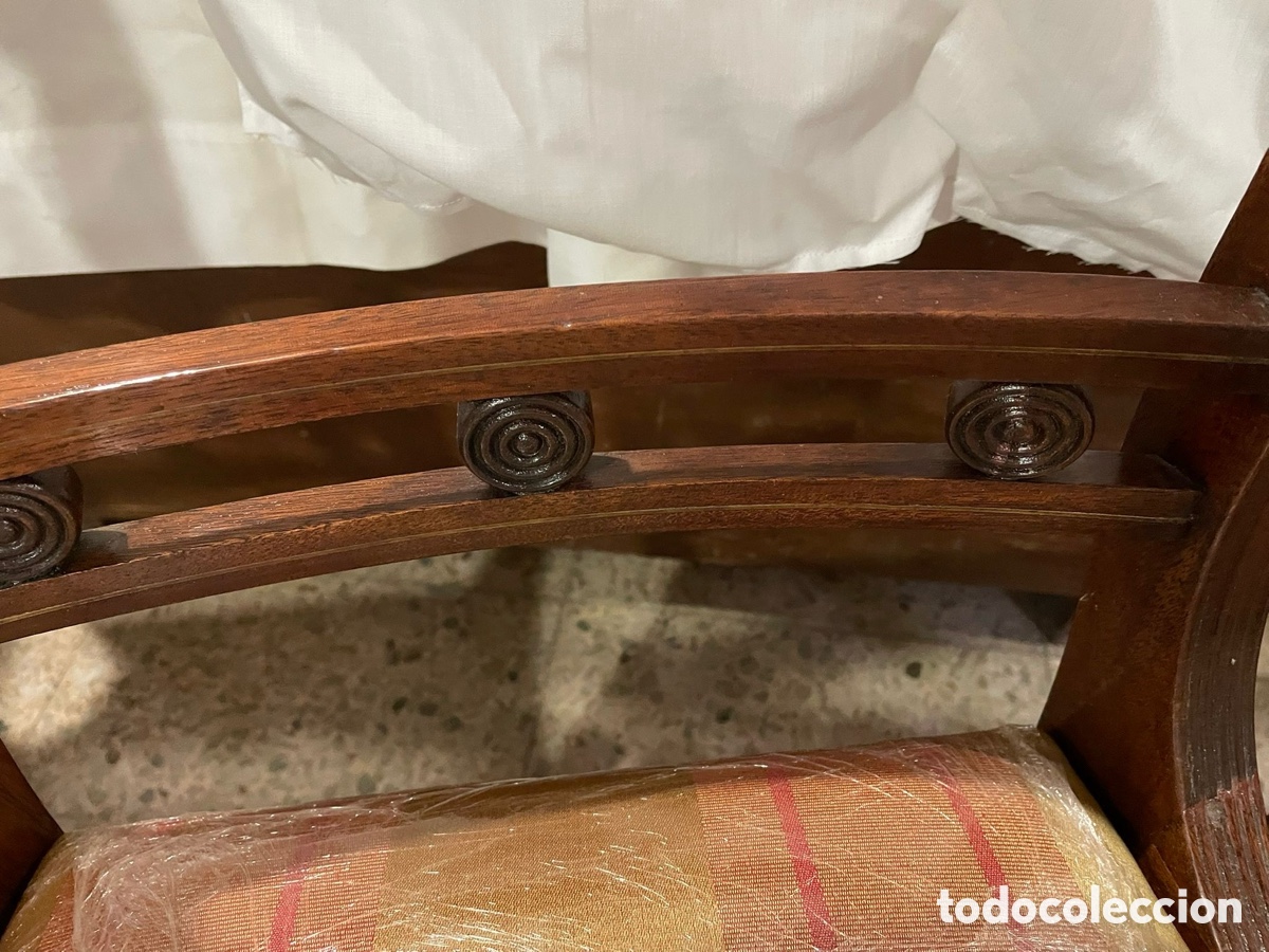 Antig&uuml;edades: 4 SILLAS REGENCIA DE MADERA DE CAOBA - Foto 3