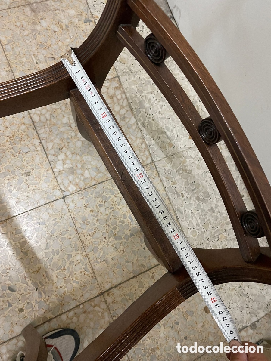 Antig&uuml;edades: 4 SILLAS REGENCIA DE MADERA DE CAOBA - Foto 6