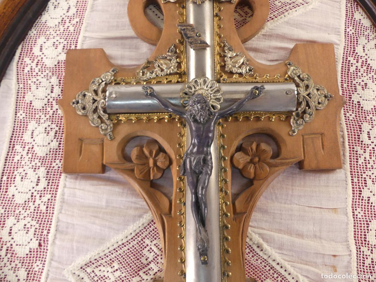 Antig&uuml;edades: CRUCIFIJO BENDITERA PARA COLGAR DE PARED - Foto 5
