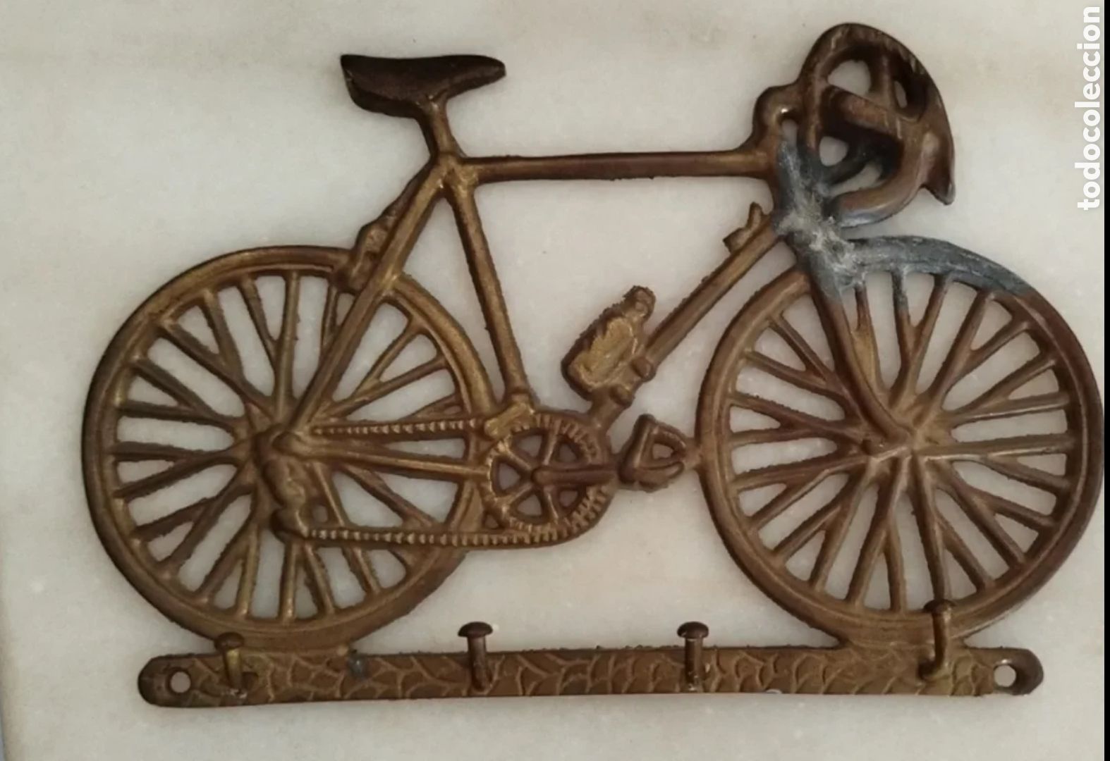 Antig&uuml;edades: Perchero Cuelga Llaves Bicicleta Vintage Metal