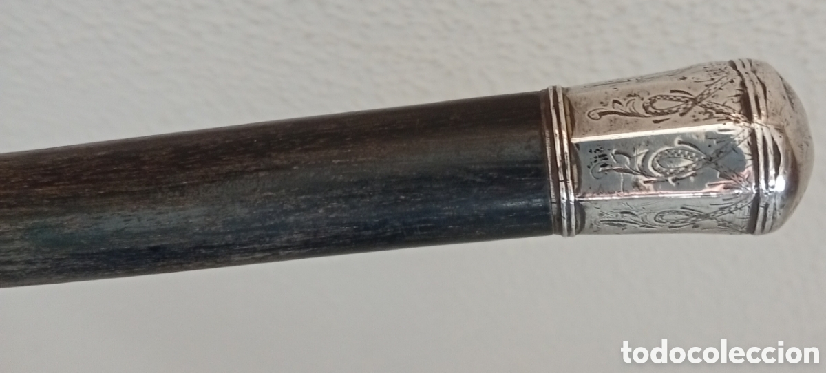 Antig&uuml;edades: Antiguo baston ingles de Dandy madera ex&oacute;tica y empu&ntilde;adura de plata