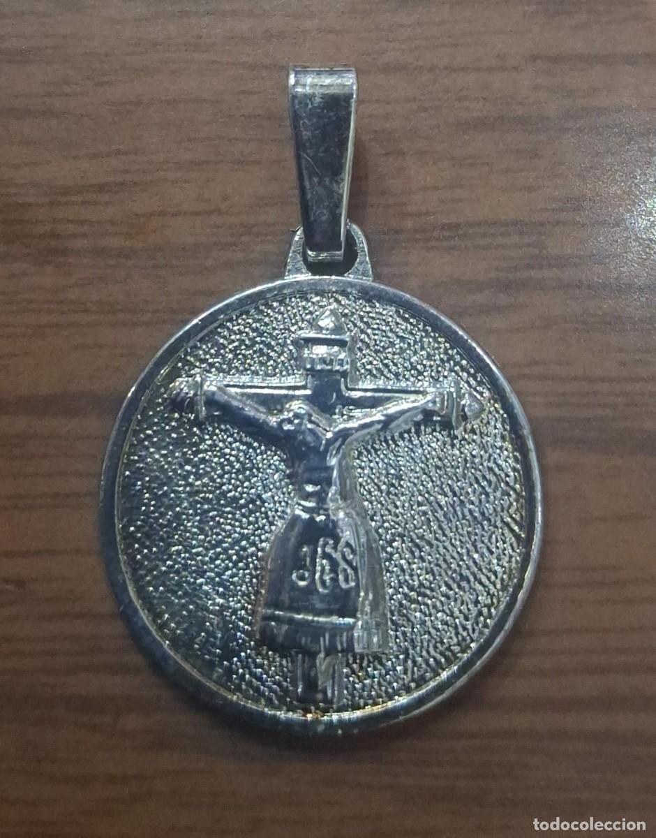 Antig&uuml;edades: medalla cristo del consuelo de los cerralbos (Toledo) en plata de ley maciza - 21mm