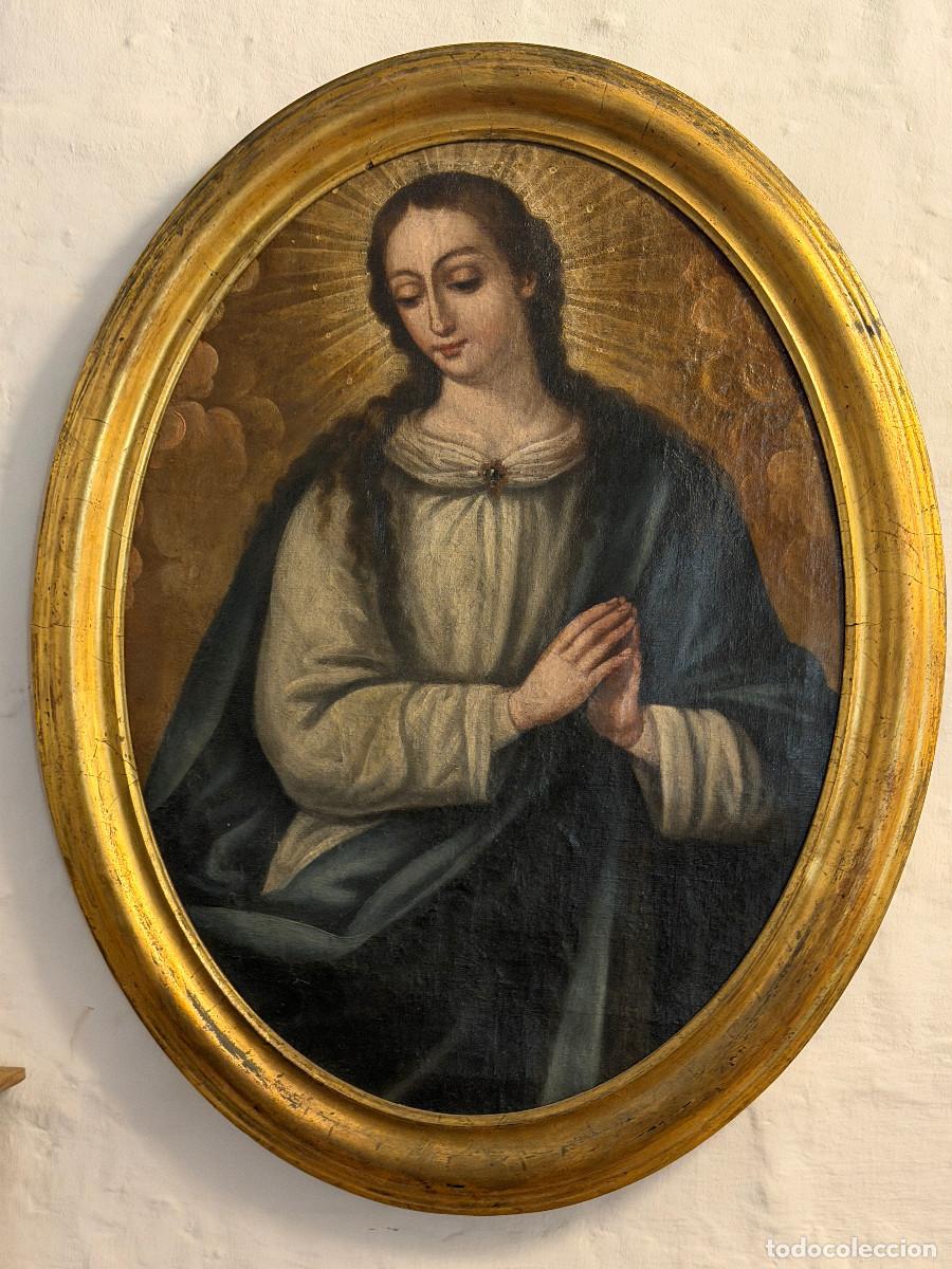 Antig&uuml;edades: antiguedades religiosas, una figura y un cuadro ovalado
