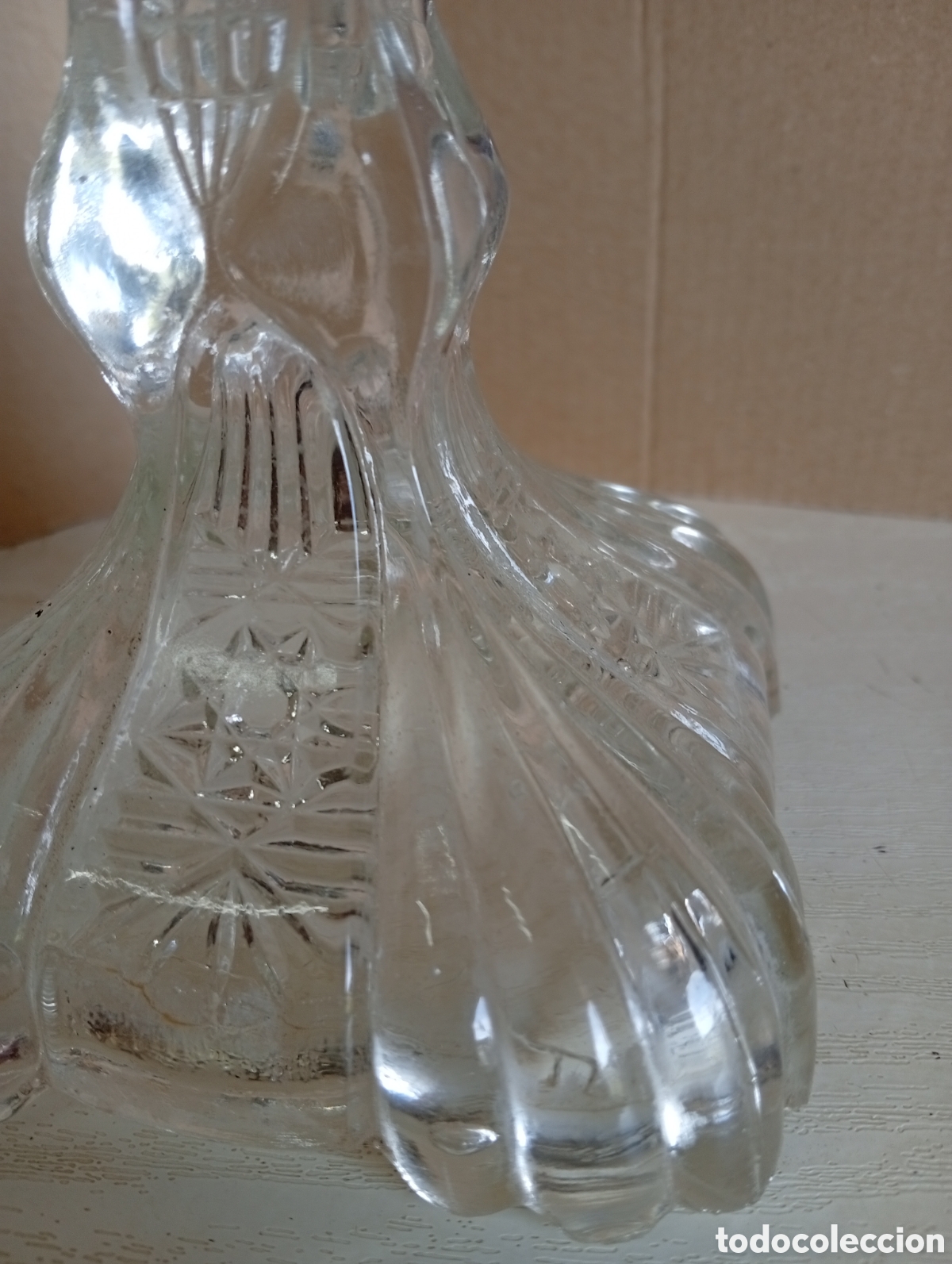 Antig&uuml;edades: Candelabro de cristal prensado - Foto 2