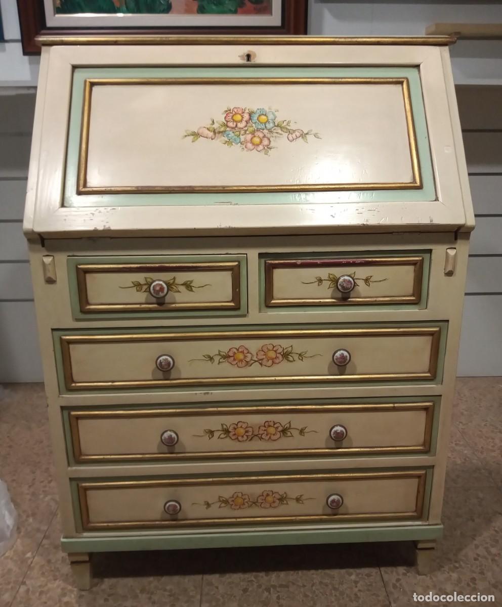 Antig&uuml;edades: ESCRITORIO SECRETER VINTAGE PINTADO A MANO