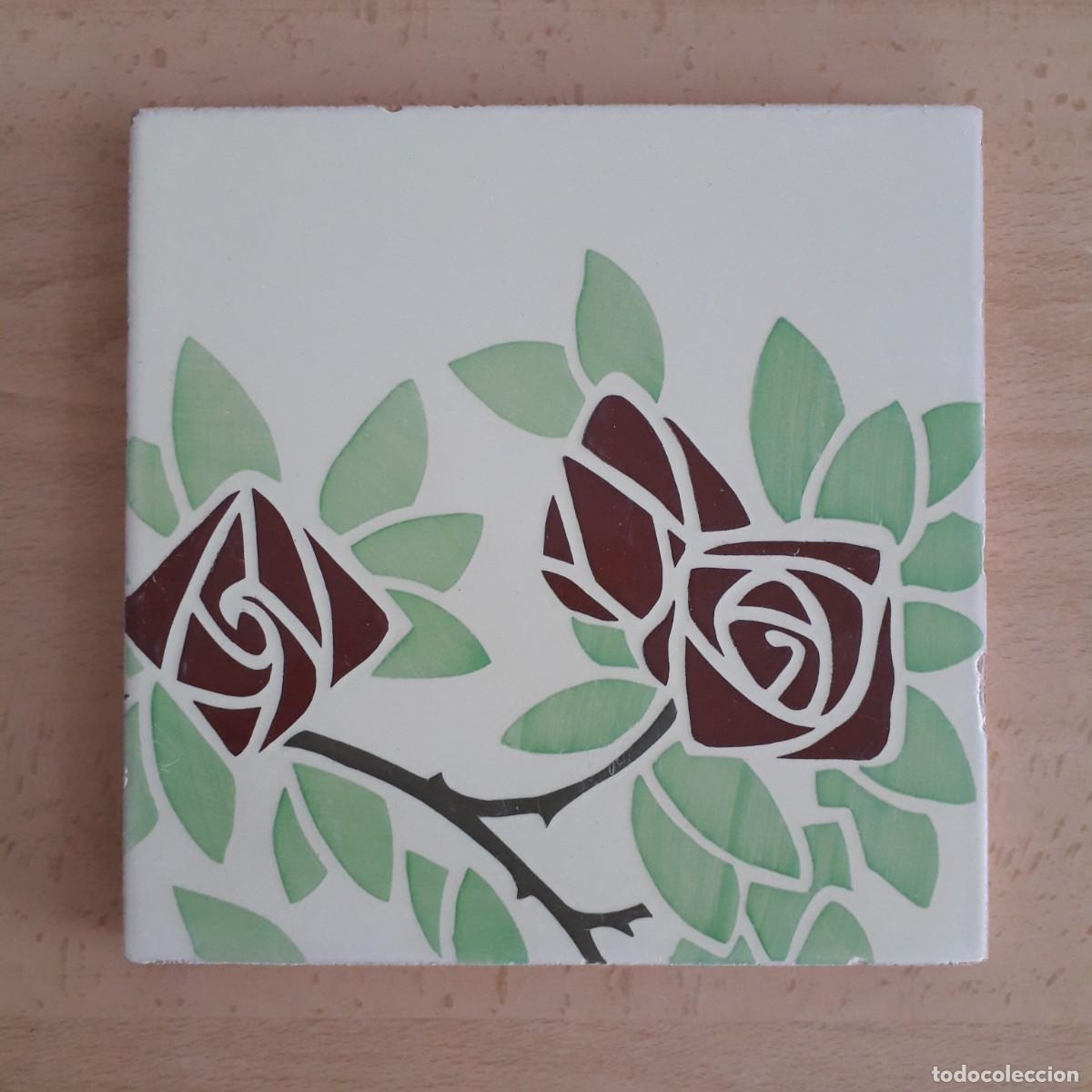Antig&uuml;edades: A6 AZULEJO ANTIGUO MODERNISTA FLORAL