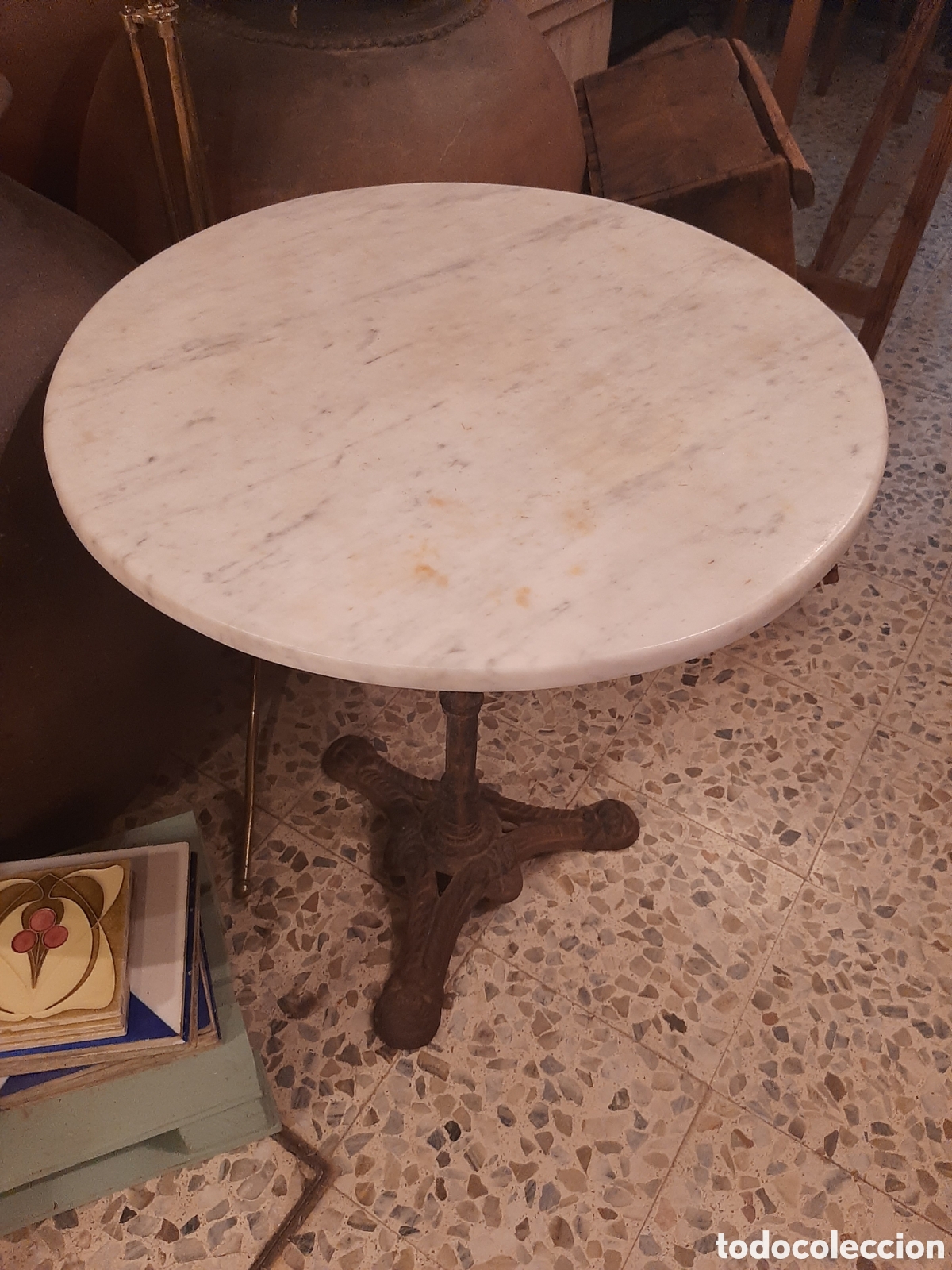 Antig&uuml;edades: Mesa bar antigua de m&aacute;rmol - Foto 4
