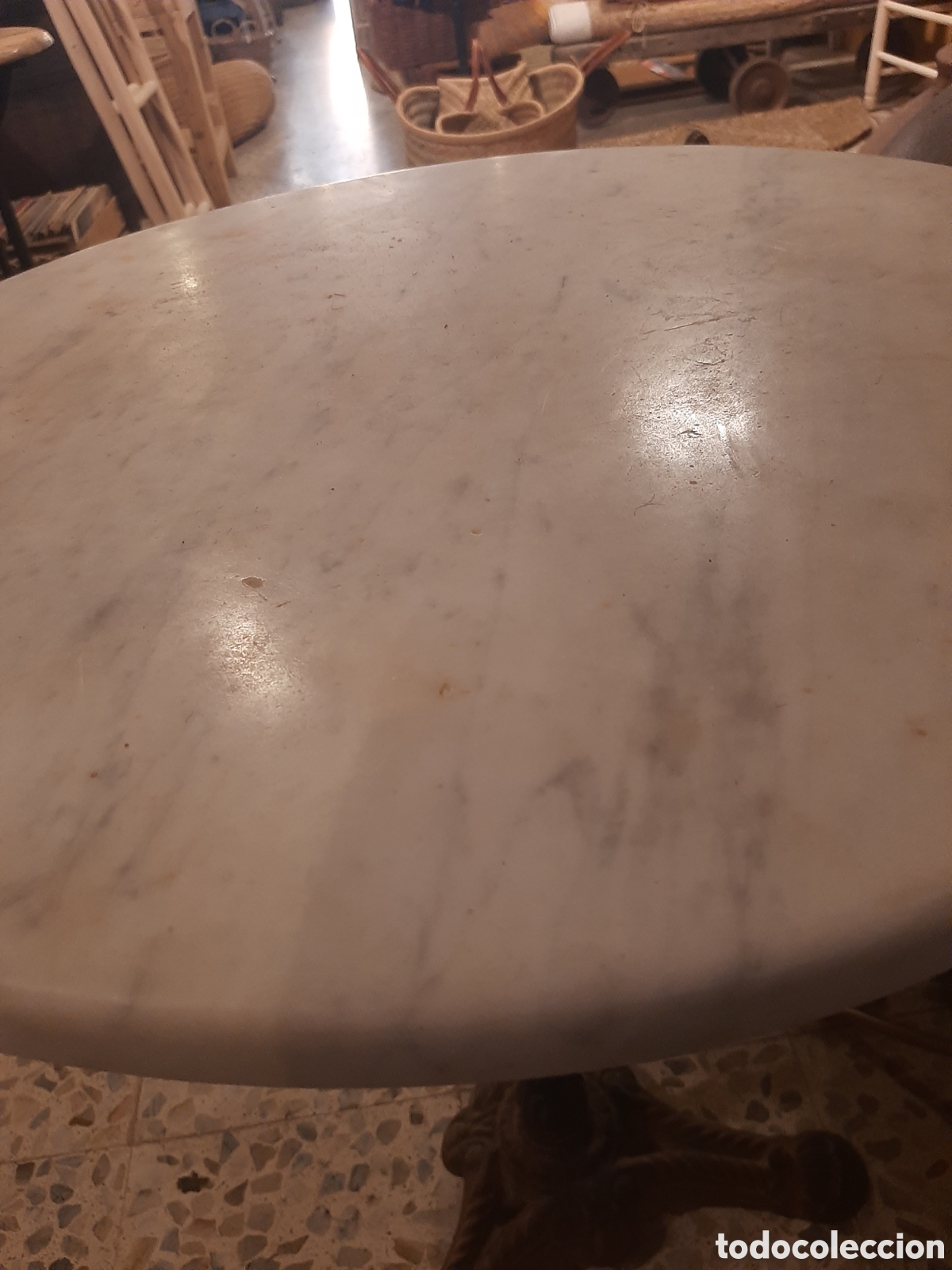 Antig&uuml;edades: Mesa bar antigua de m&aacute;rmol - Foto 6