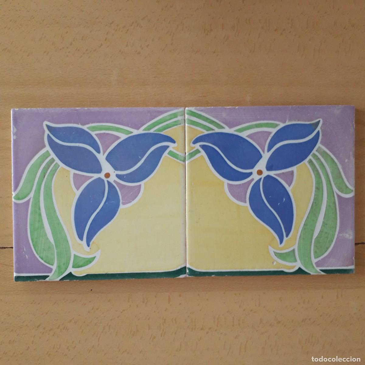 Antig&uuml;edades: A8 AZULEJOS ANTIGUOS MODERNISTAS ART NOUVEAU FLORAL