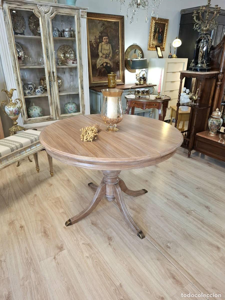 Antig&uuml;edades: Mesa de comedor circular extensible 110 cm - Foto 2