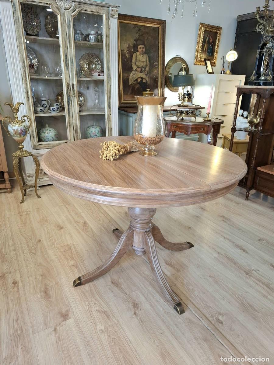 Antig&uuml;edades: Mesa de comedor circular extensible 110 cm - Foto 3