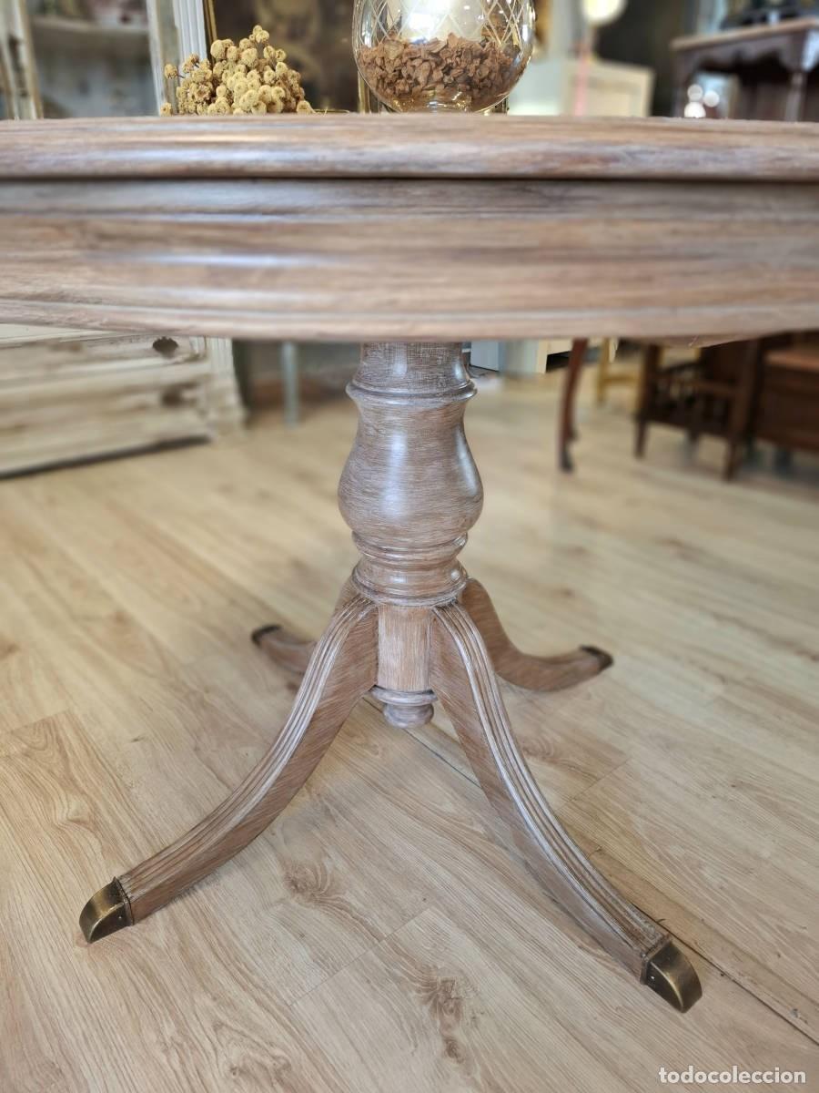 Antig&uuml;edades: Mesa de comedor circular extensible 110 cm - Foto 5