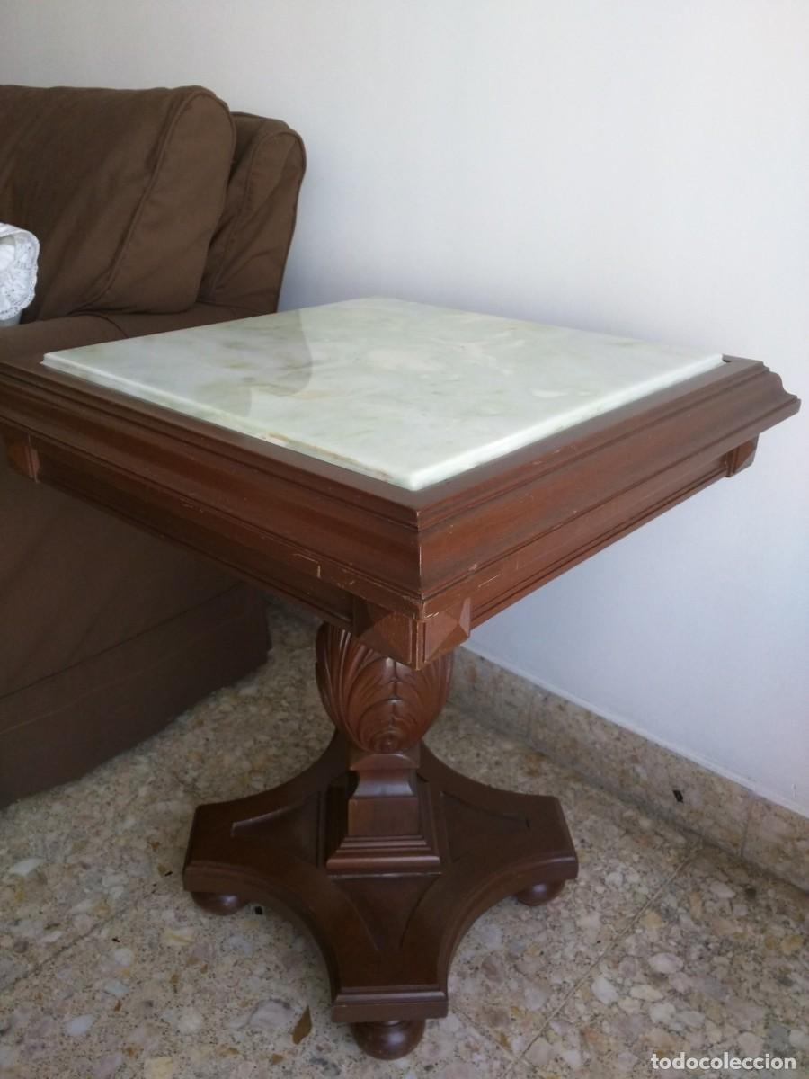 Antig&uuml;edades: CONJUNTO MESA CENTRO Y DOS MESILLAS M&Aacute;RMOL - Foto 5