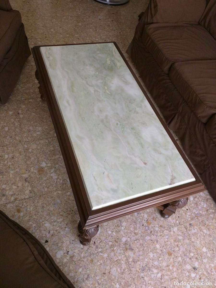 Antig&uuml;edades: CONJUNTO MESA CENTRO Y DOS MESILLAS M&Aacute;RMOL - Foto 7