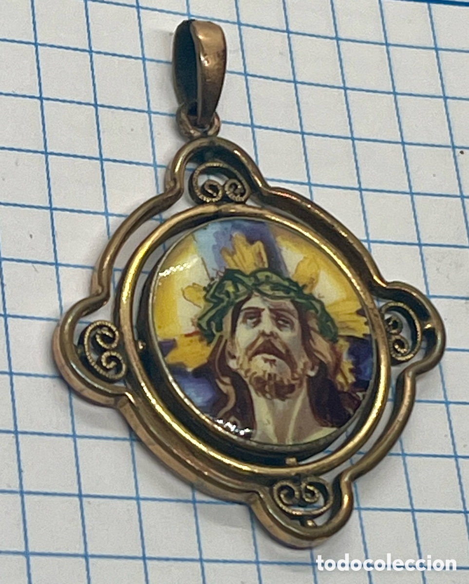 Antig&uuml;edades: MEDALLA ESMALTADA ( PINTADA A MANO ) ANTIGUA - Foto 2