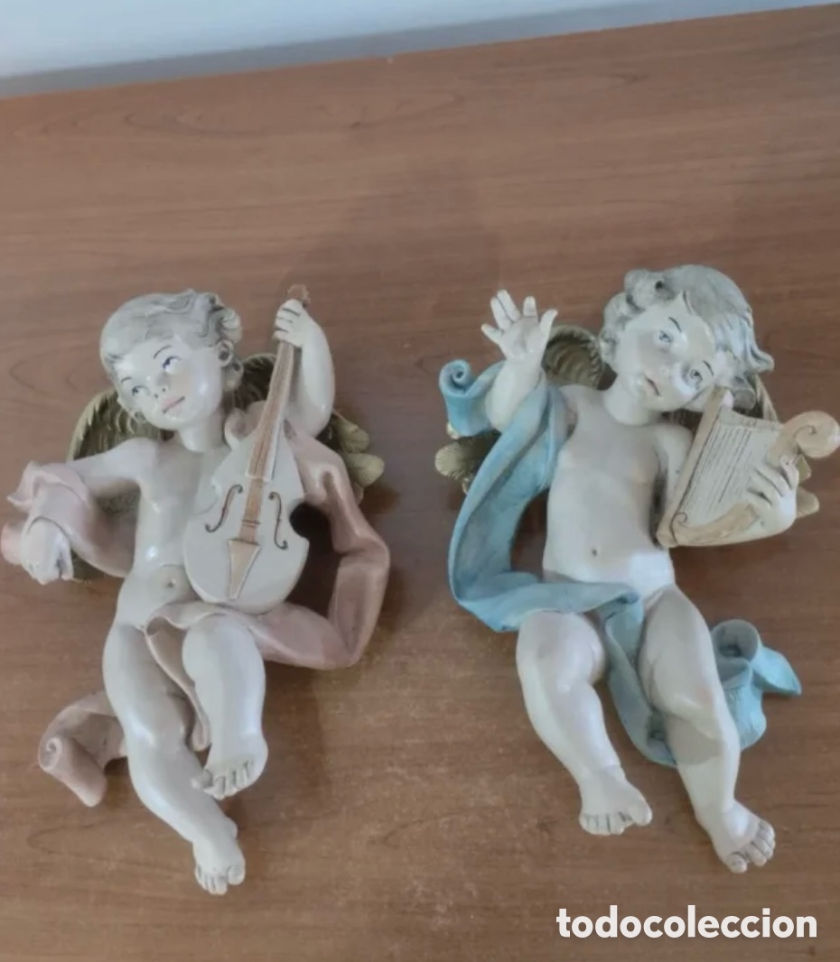 Antig&uuml;edades: Dos &Aacute;ngeles decorativos musicales