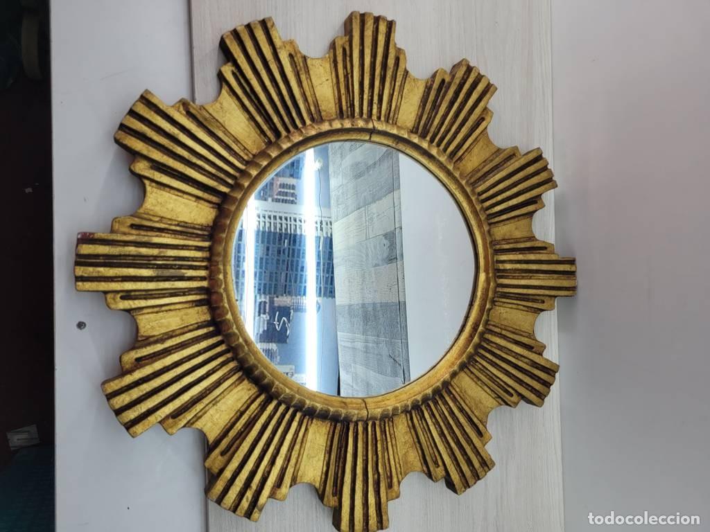 Antig&uuml;edades: ESPEJO DORADO CON RAYOS DE SOL - Foto 2