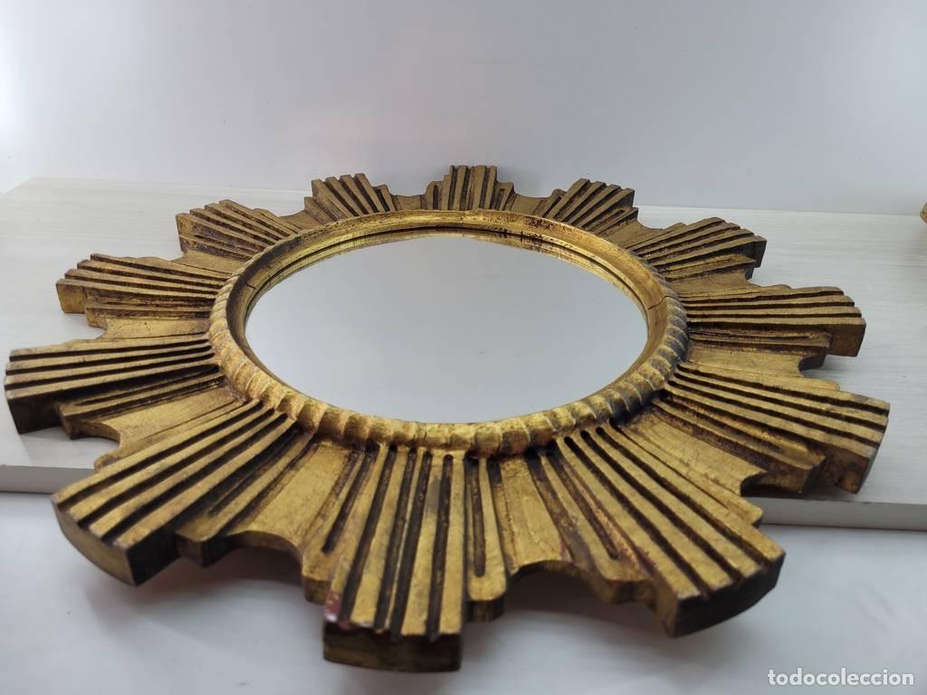 Antig&uuml;edades: ESPEJO DORADO CON RAYOS DE SOL - Foto 3