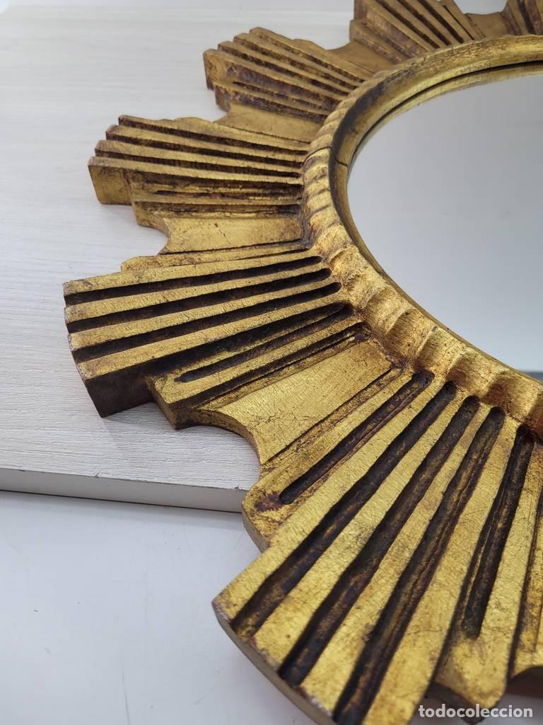 Antig&uuml;edades: ESPEJO DORADO CON RAYOS DE SOL - Foto 5