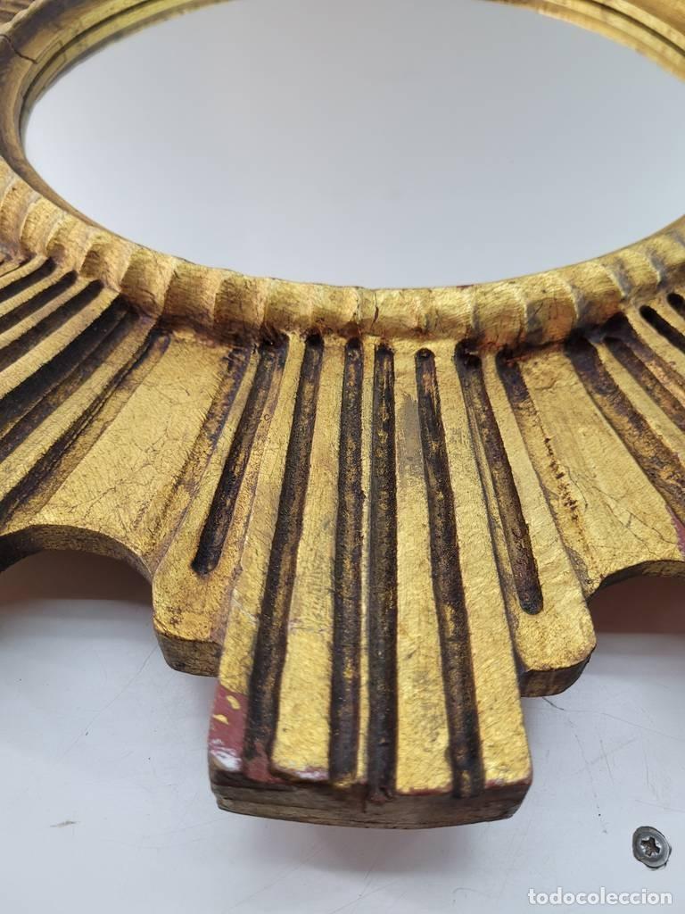 Antig&uuml;edades: ESPEJO DORADO CON RAYOS DE SOL - Foto 6