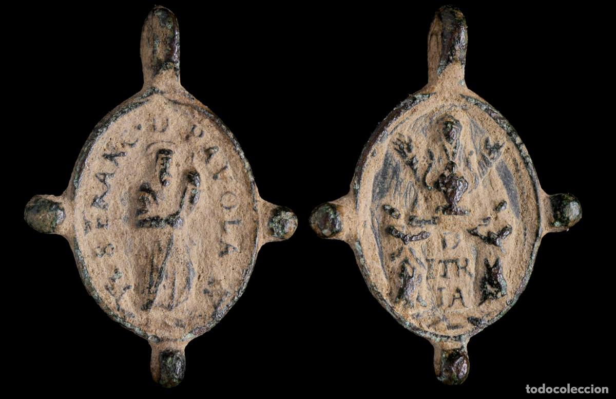 Antig&uuml;edades: Religious medal, San Francisco de Paula / Nuestra Se&ntilde;ora de Itria - 23x17 mm.